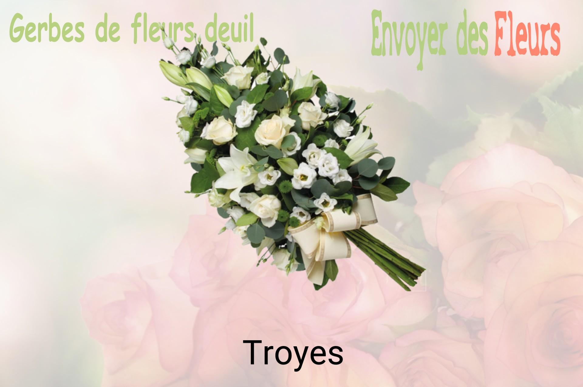 Gerbe de fleurs de deuil livrée à Troyes